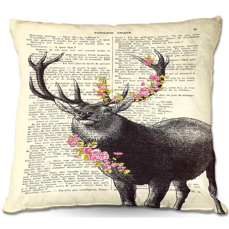  Coussin Couch Deer Blossom, 16 po x 16 po