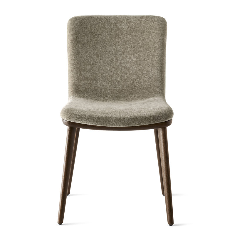 Annie Upholstered Dining Chair with Wooden Legs, Smoke, Anouk Taupe