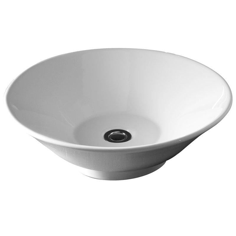 Lavabo de salle de bain vasque circulaire en porcelaine blanche Celerity ™