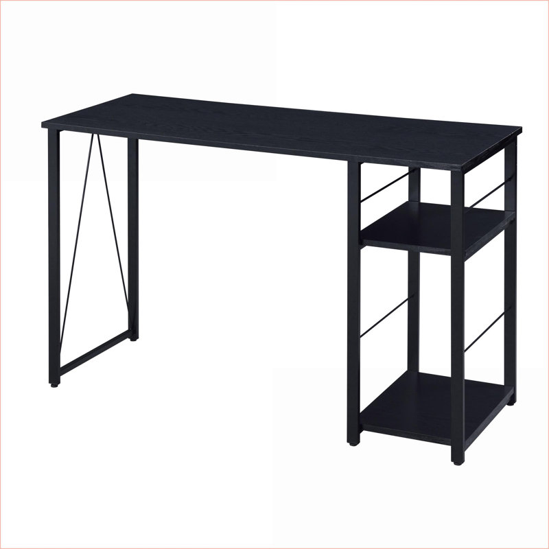 Bureau moderne à 2 tablettes avec base en métal | Bois et métal | L 47,5 po