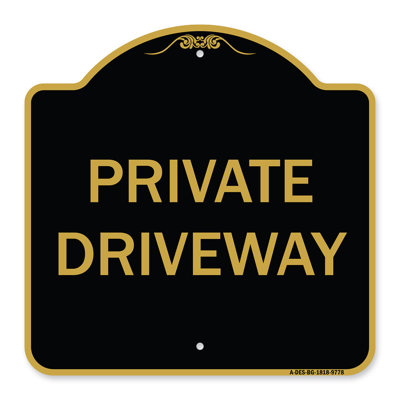 Enseigne Signature Series - allée privée | Enseigne architecturale noire et blanche en aluminium de gros calibre 18 po x 18 po | Protégez votre entreprise et votre commune | Fabriqué aux États-Unis