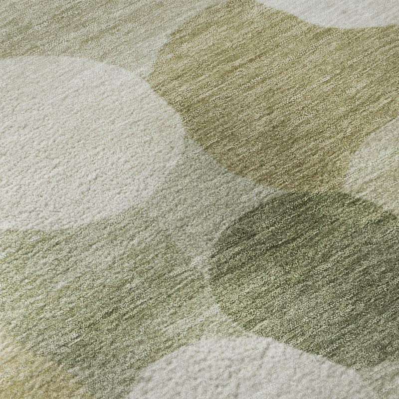 Tapis à pois Premium lavable à la machine AMF2375 Mayfield, Sage, 5 pi x 7 pi 6 po