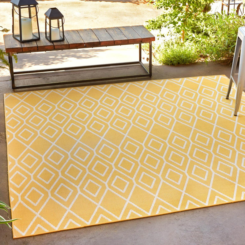 Elvie Turks and Caicos Indoor/Outdoor Rug, Oval 5'3" x 8'