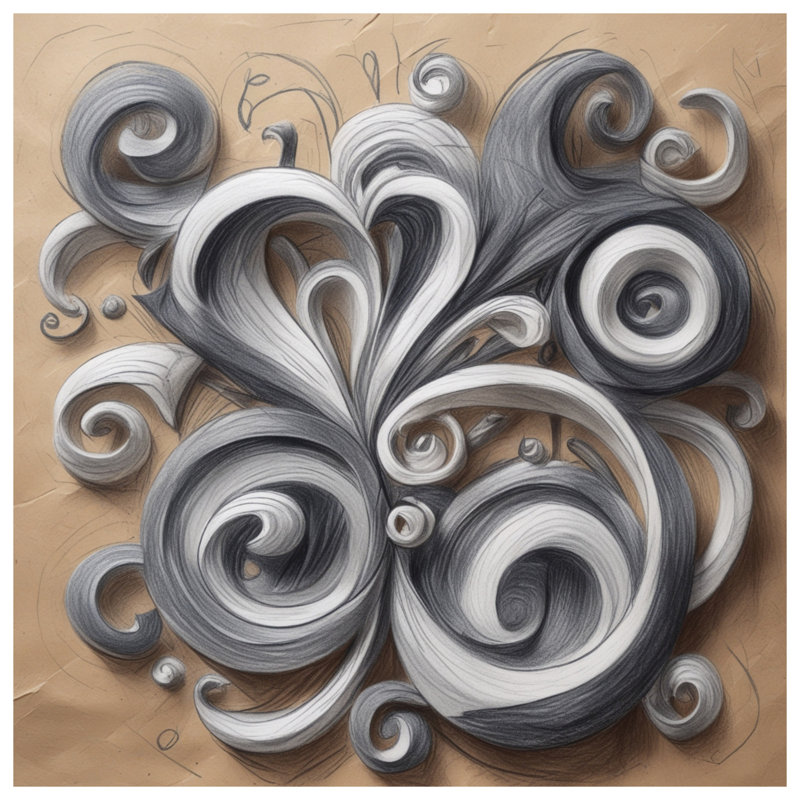Rideaux tourbillonnants gris et blanc à volutes, Transparent, 50 po x 80 po - 1 panneau