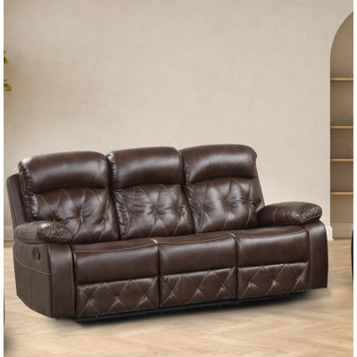 84" Upholstered Manual Reclining Sofa