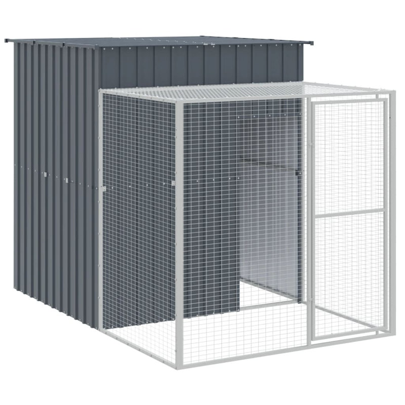 Dundre Chicken Coop with Chicken Run, Anthracite