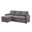 Canapé-lit modulaire en L 71 po avec méridienne de rangement en cuir et canapé-lit réversible convertible moderne avec ports USB et poche latérale-2037751859