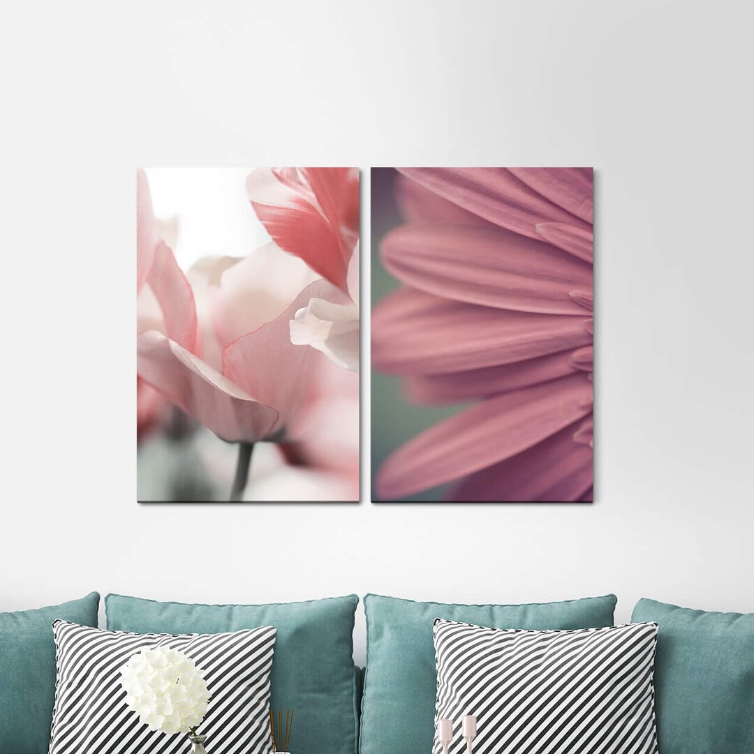 2-tlg. Leinwandbilder-Set - Fotografie „Tulips Flowers Blossoms Soft Light”