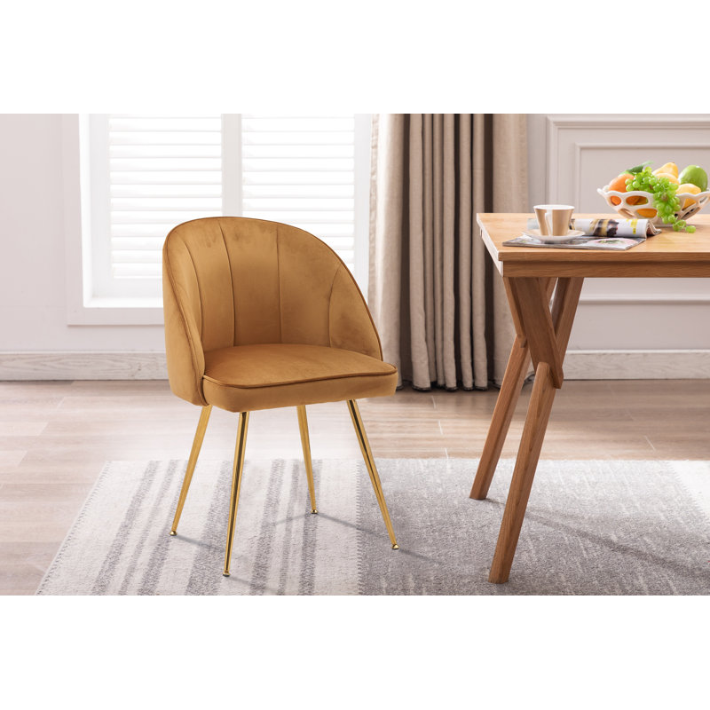 Marcellus Velvet Office Chair, Champagne