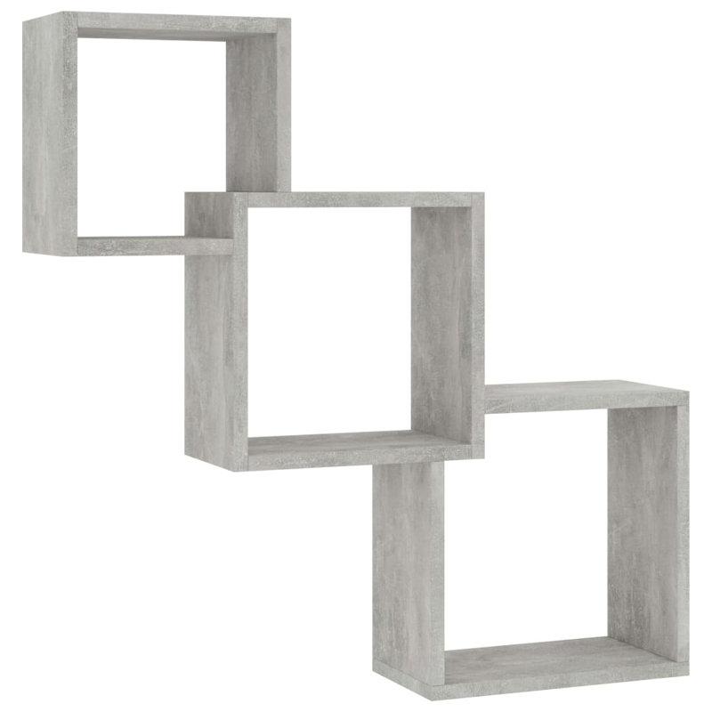 Cube Wall Shelf 68x15x68 cm Engineered Wood, Concrete Grey