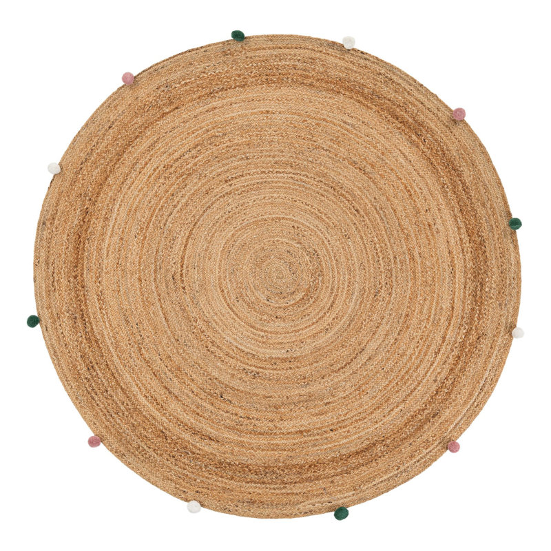 Tapis pour enfants en jute tressé, Rond 4 pi 1 po