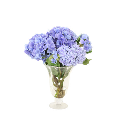 Blue Hydrangea's in Flared Vase