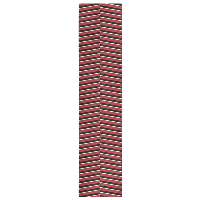 Fractured Stripes Table Runner, 16" x 72", Dark Rich Red