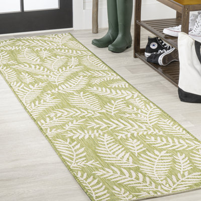 Marjory Nevis Palm Frond Green/Cream Indoor/Outdoor Rug