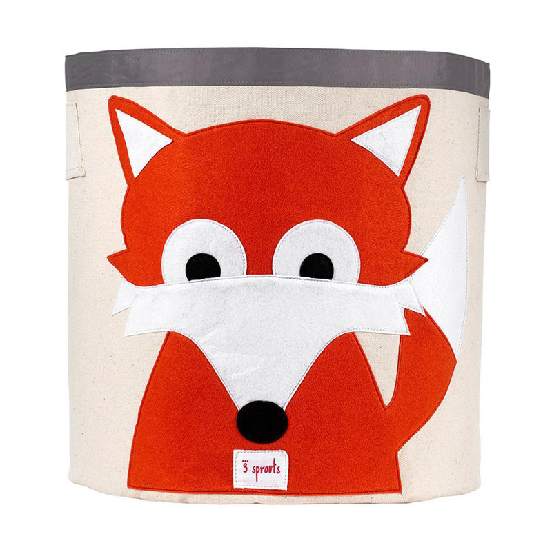 3 Sprouts - Canvas Storage Bin - Laundry and Toy Basket for Baby and Kids - Fox