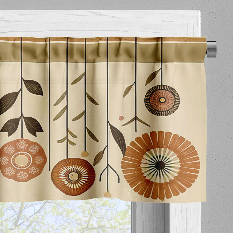 Floral Tailored Window Valance, 54" W x 18" L