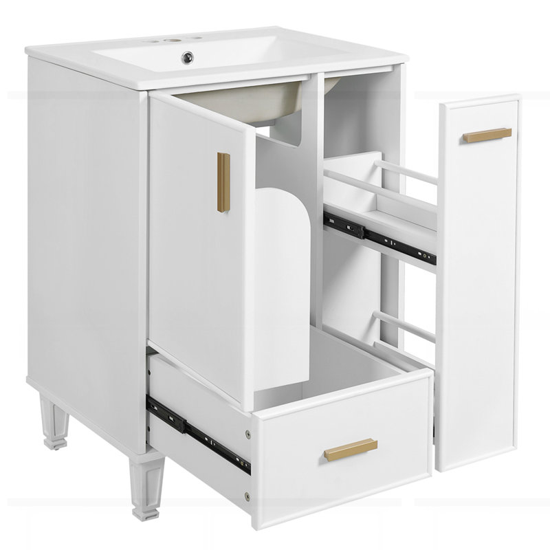 Meuble-lavabo 24 po avec lavabo, Blanc
