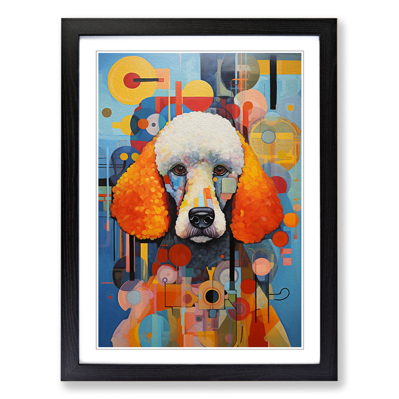 Poodle Constructivism - Framed Print, 46cm H x 34cm W x 2cm D, Black