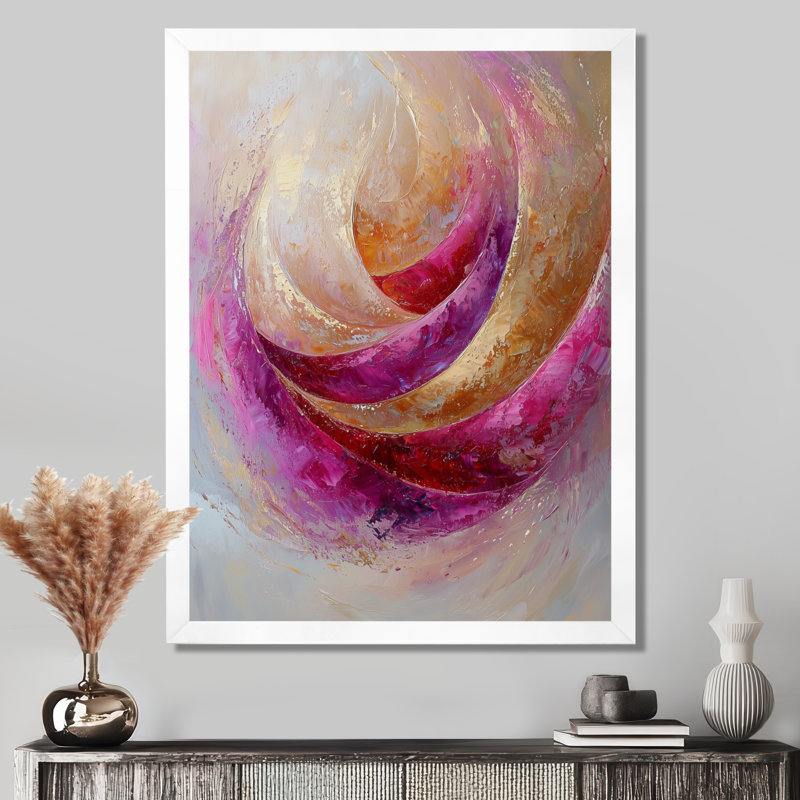 Sommerville, reproduction d'art sur toile abstraite, H 32 po x l 16 po, Picture Framed, Blanc