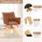 Gliese 18'' H Tufted Faux Leather Upholstered Oak Parsons Chair-95165992