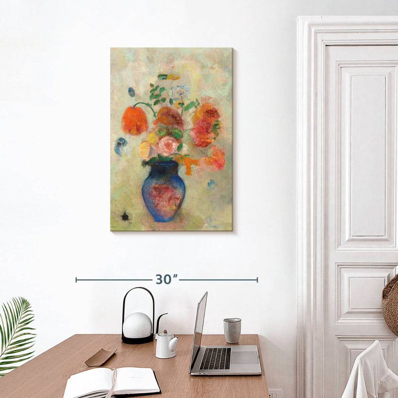 Grand vase Harnek avec fleurs 1912, H 30 po x l 20 po