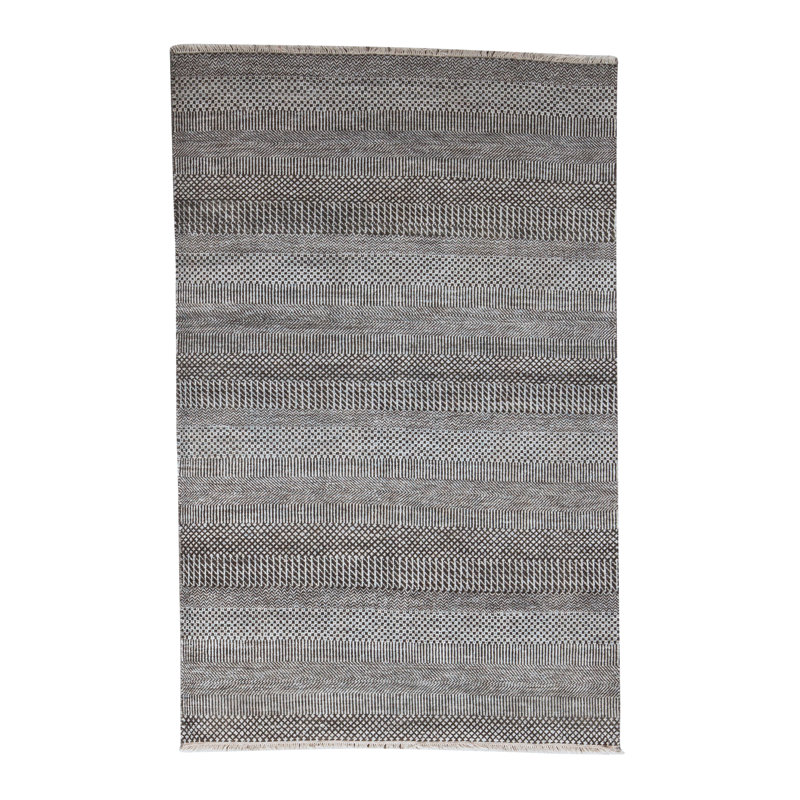 Tapis gris en laine noué à la main Moroccan
