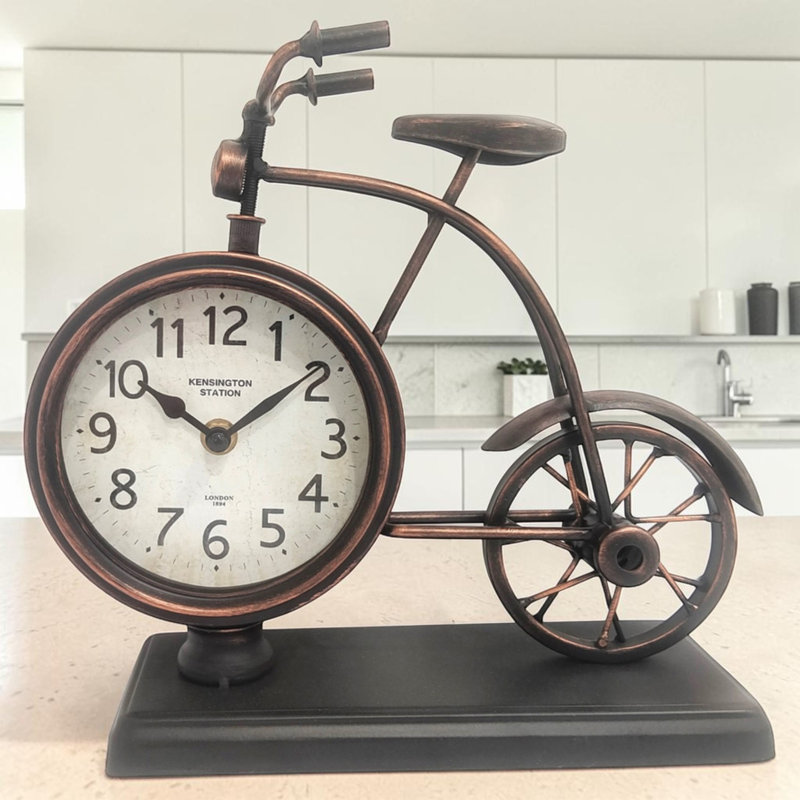 Numerical Steel Quartz movement / Crystal Tabletop Clock in Black