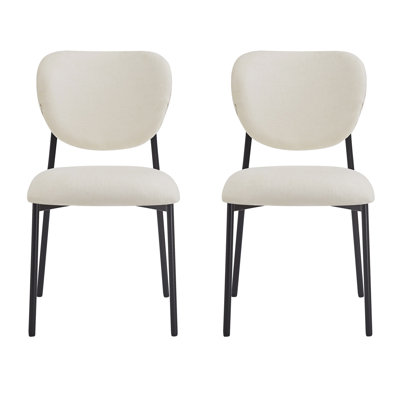 Chaises de salle à manger rembourrées modernes avec pieds en métal, confortables et élégantes pour tout décor de maison (ensemble de 2)