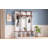 Farmhouse Wooden Style Hall Tree With Arched Design, Practical Entryway Walnut Storage Bench With 5 Black Hooks, Minimalist 4-In-1 Hallway Shoe Cabinet With 7 Cubbies For Mudroom, Living Room, White-20212143