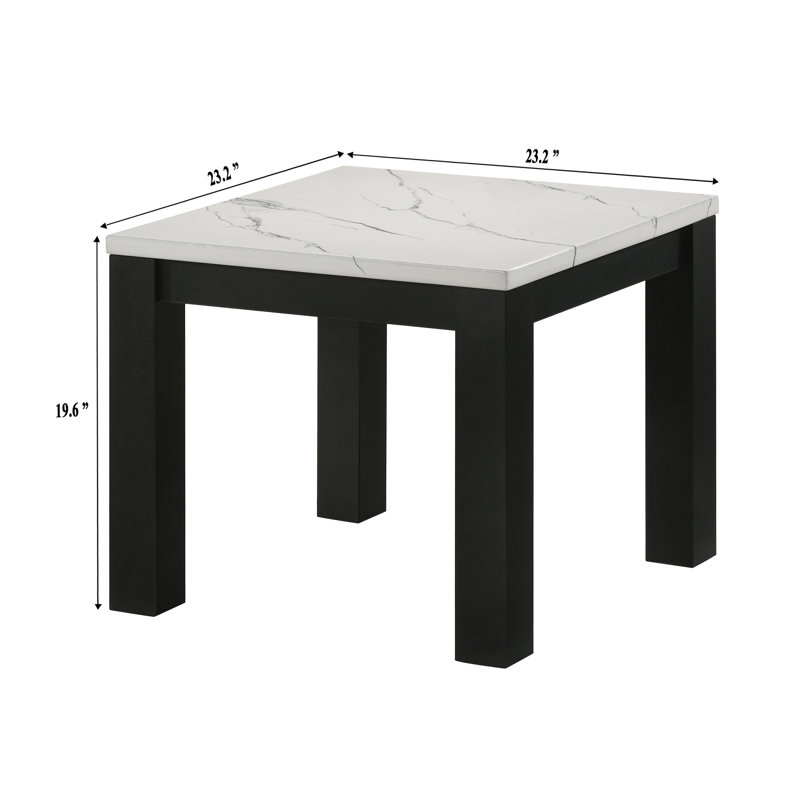 Ensemble de table de salon en faux marbre 3 pièces avec cocktail élégant et tables de bout, parfait pour la décoration moderne