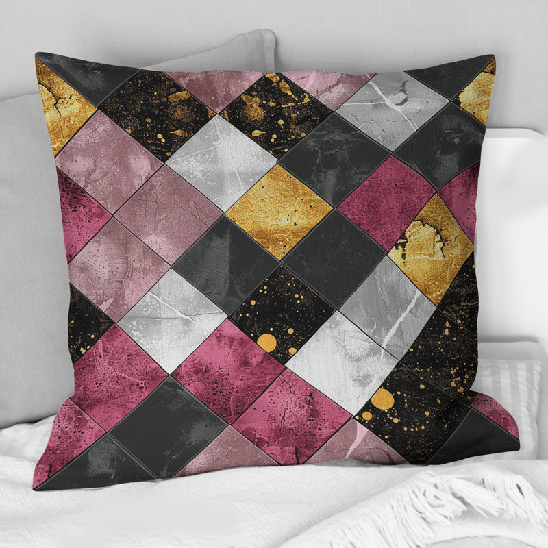 Glam Squares - Glam Throw Pillow, 16"H x16"H