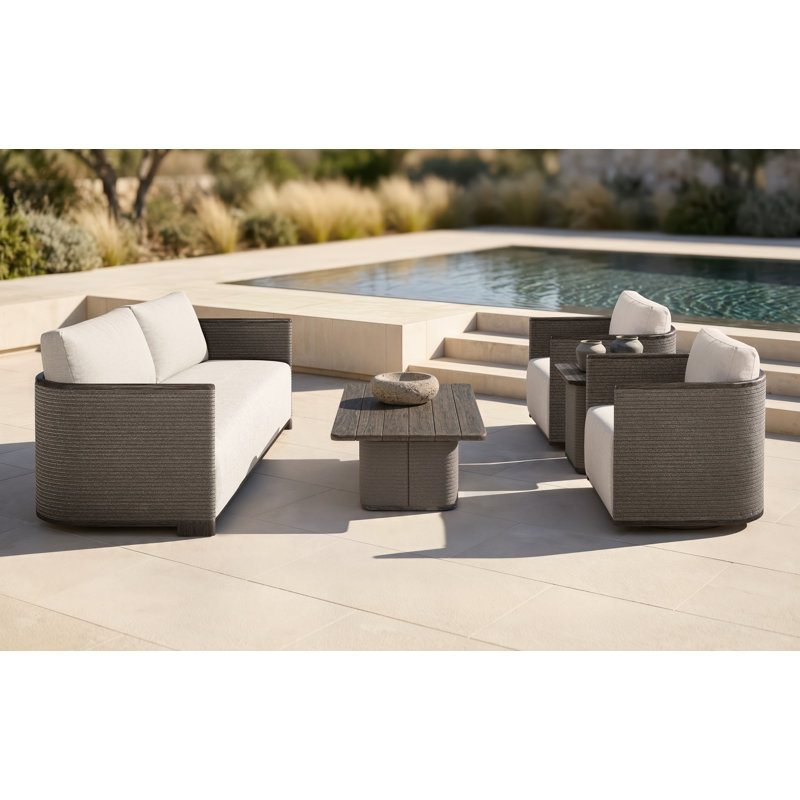 Trellis Outdoor Lounge Chair, Light Gray Linen 6032-010