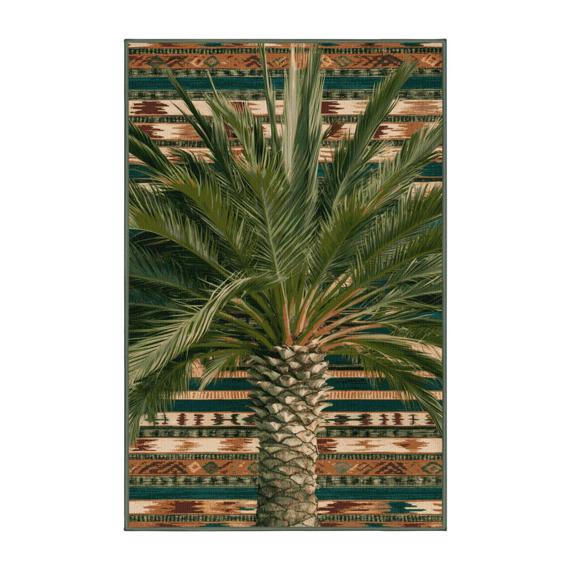  Tapis lavable Palmier du Sud-Ouest, Rectangulaire 2 pi x 3 pi