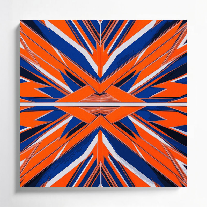 Hard Edge 87 Blue Canvas Wall Art, 32" H x 32" W