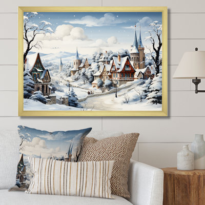 «Frost Holiday Christmas Village II - Winter Landscape», art mural