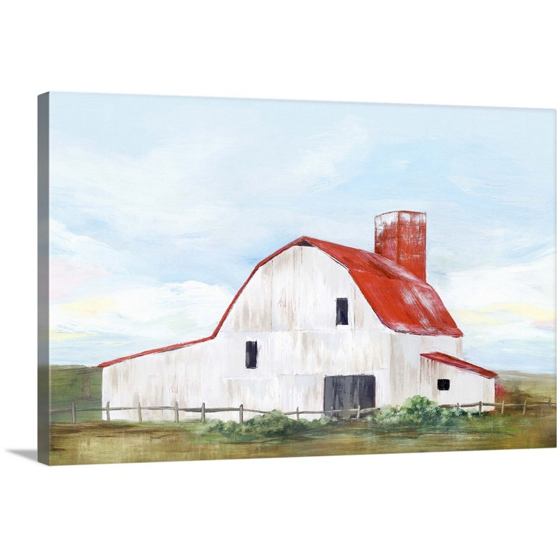 Reproduction d’art sur toile, "Red Barn II" par Isabelle Z, Toile tendue, H 20 po x l 30 po x P 1,25 po
