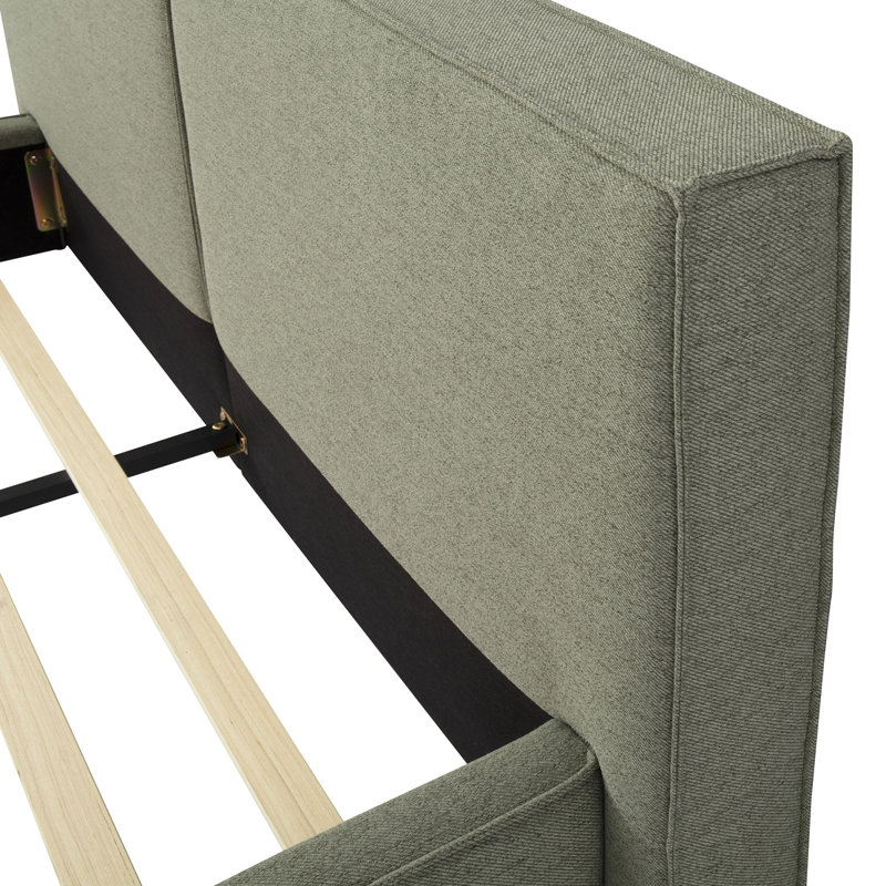 Lit plateforme tapissier rembourré, Vert