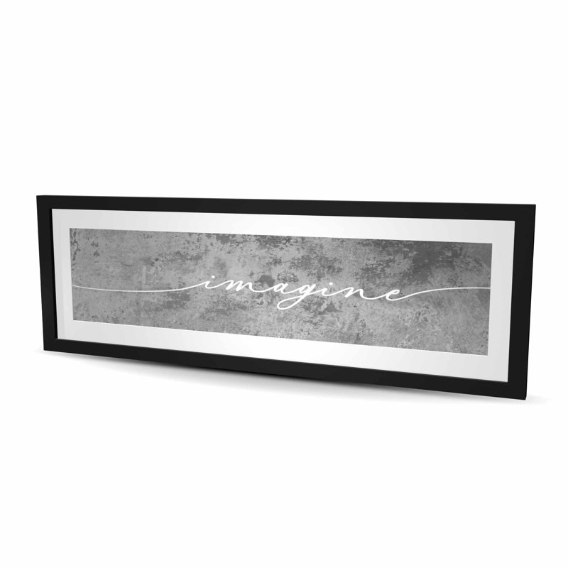 Imagine, reproduction de motif encadrée pour la décoration intérieure, H 48 po x l 16 po, Noir