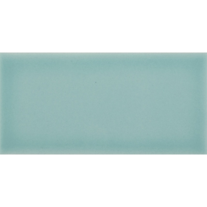 Curvaceous 3" x 6" Ceramic Wall Tile, Turquoise