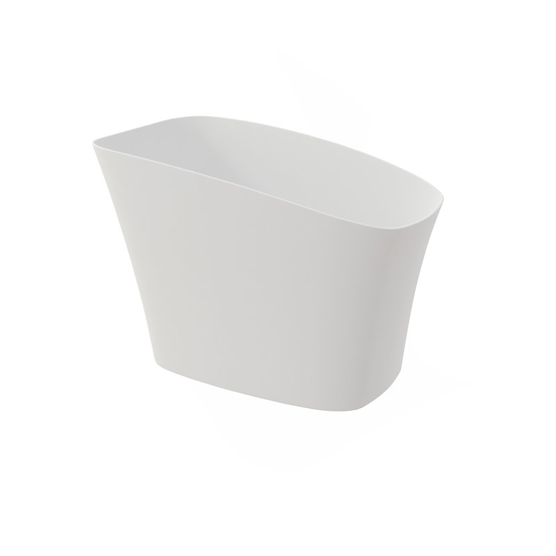 51 Inch Solid Surface Soaking Bathtub - Deep Soak Freestanding Tub