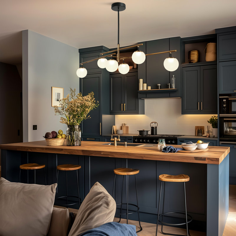Luchiana 6-Light Dimmable Kitchen Island LED Pendant