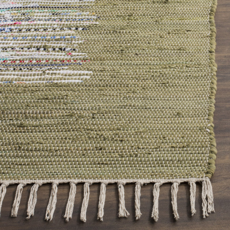 Paynter Hand Woven Cotton Ikat Rug, Square 4'