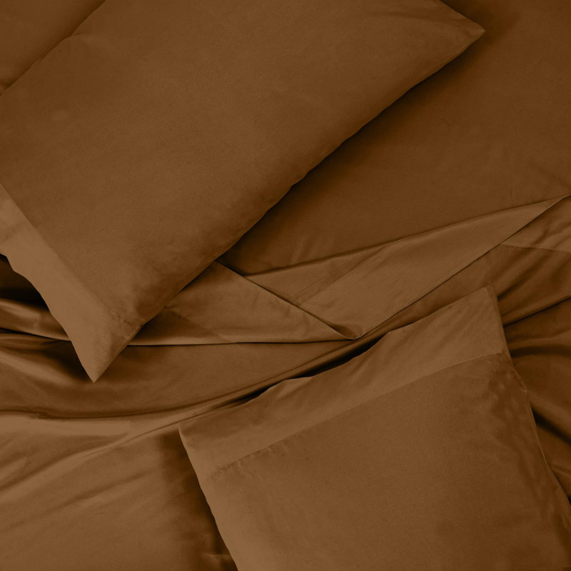 Ensemble de draps 100% coton peigné à densité de tissage 300 fils Royale Linens, Grand, Chocolat
