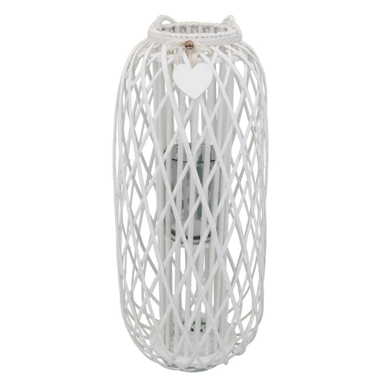 Metal Wall Lantern, White, 95cm H x 39cm W x 39cm D