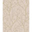 Trees Silhouette Floral Metallic Wallpaper Roll-1216319949