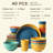 40-Piece Premium Wheat Straw Dinnerware Sets Service For 8, Unbreakable Plates And Bowls Set Cups Sets, Dinner Plates, Bowls For Kitchen,Dishwasher And Microwave Safe Dishes Set Multi
