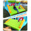 Grand château gonflable pour grands enfants 8-12, parcours gonflable d'obstacles pour enfants 3-6 x 16,5 pi avec glissade XXL, zone de saut, piscine d'eau, barres à obstacles, lancer d'anneaux, souffleur de 750 W, château gonflable extérieur pouvant accueillir 6 enfants