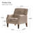 Mid Century Upholstered Accent Chair Wingback Armchair with Solid Wood Legs-372553069