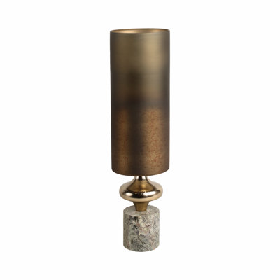 Sagebrook Home 17" Kano Small Glass Hurricane With Stone Base