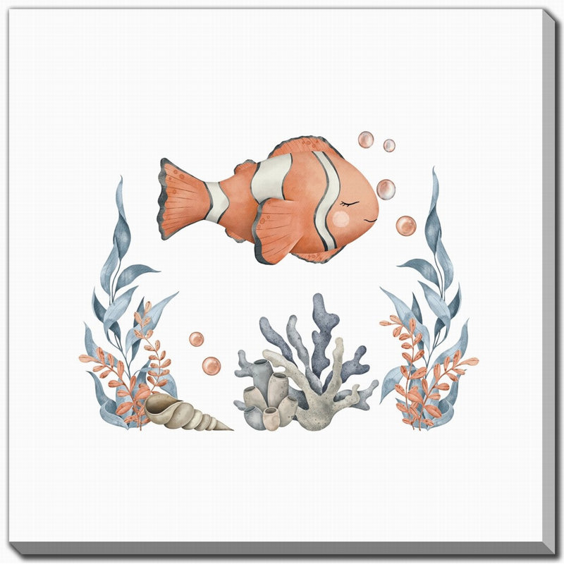 Under The Sea 5, art mural sur toile, H 38 po x l 38 po
